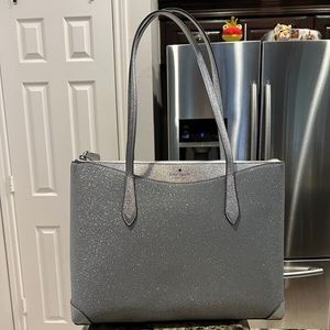 Kate Spade Shimmy Silver Tote Metallic Is In!!